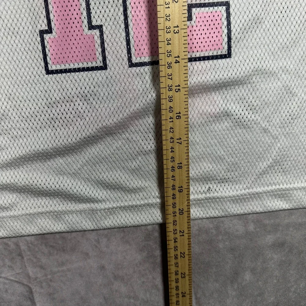 Dallas Cowboys Girls Jersey 10 12 White Pink Football Number 12 Mesh Sporty Tee